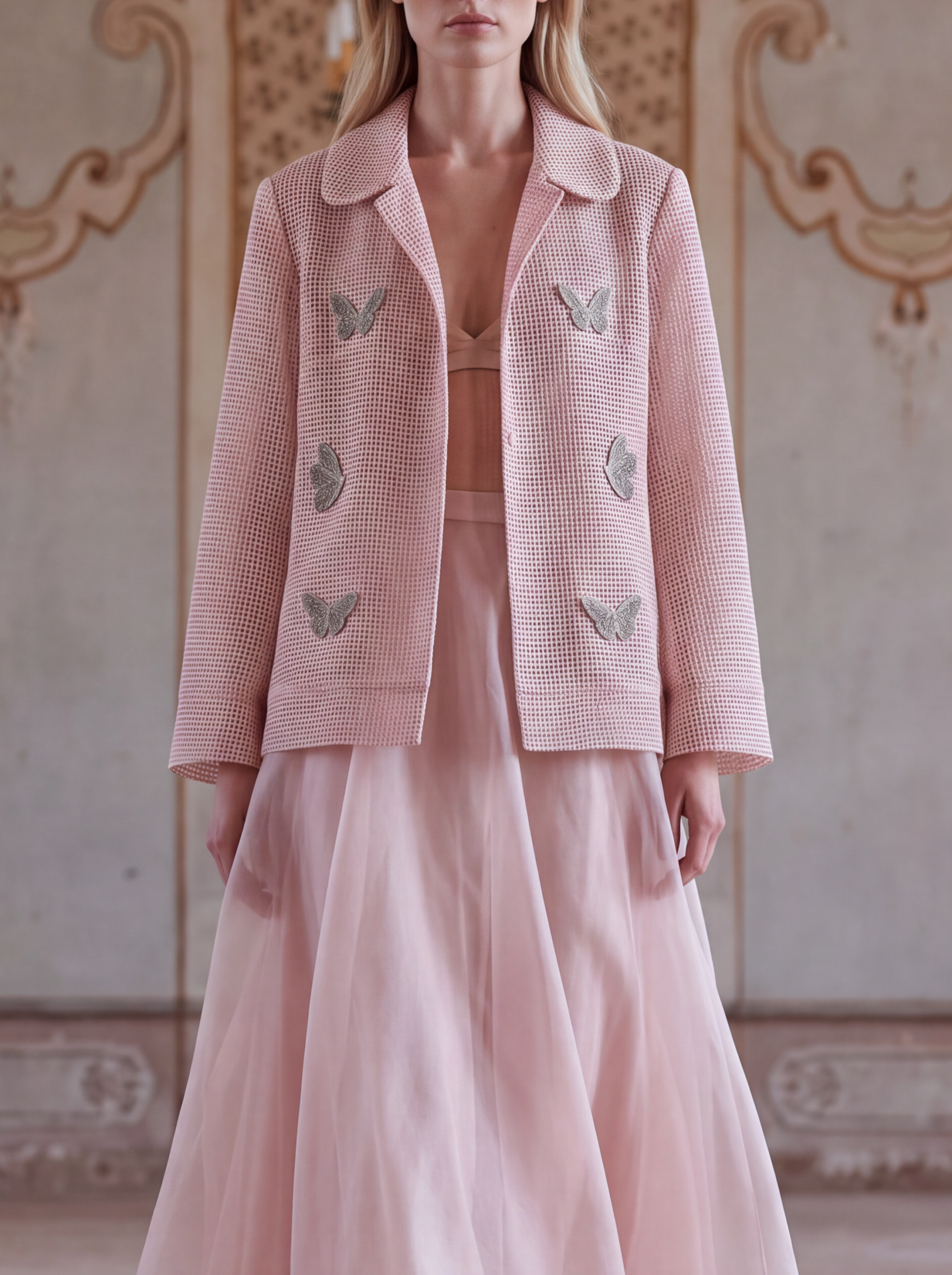 Rosalie papilon pink detail